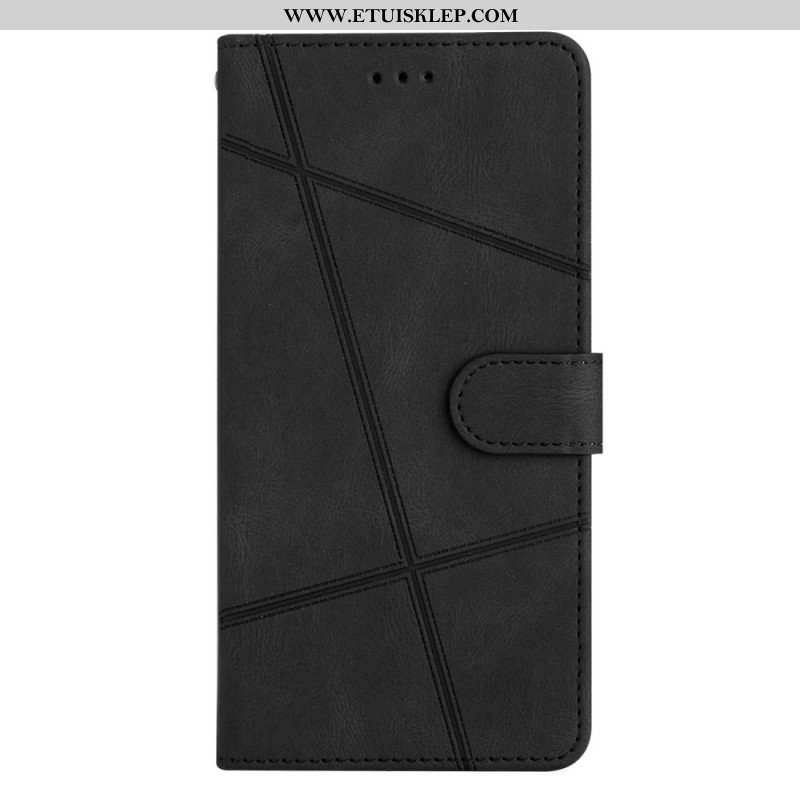 Etui Folio do Samsung Galaxy S23 Ultra 5G z Łańcuch Linie Smyczy